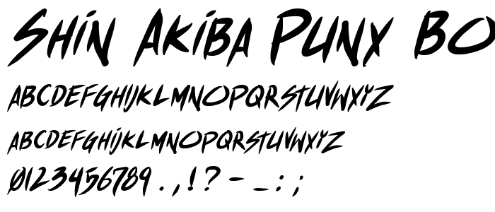 Shin Akiba Punx Bold Italic police